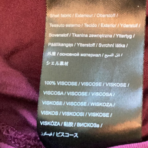 FARM Rio Piping Cutout Balloon Sleeve Maxi Rich Burgundy Purple Dress L - Picture 5 of 8